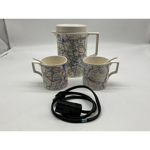 Turnpike 5 Pc Electric Hot Drink Set MCM Collectible From National Silver Co. - Picture 6 of 16